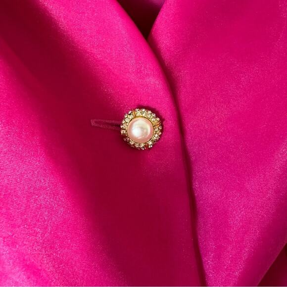 Vintage 80s Hot Pink Barbie Ruffled Sleeve 2 Piece Skirt Set Size Medium/8 - Picture 6 of 10